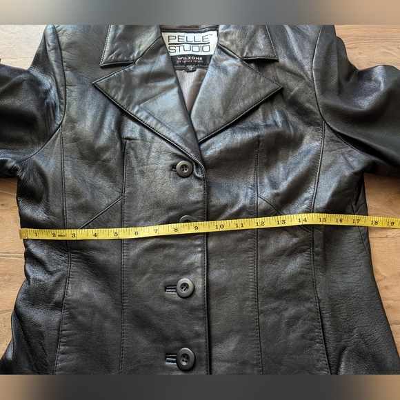 Wilsons Black Genuine Leather Blazer Jacket Size Medium - Picture 12 of 12